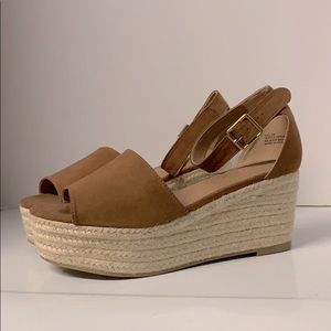 Lane Bryant Platform Wedge Sandals Brown 9 Wide